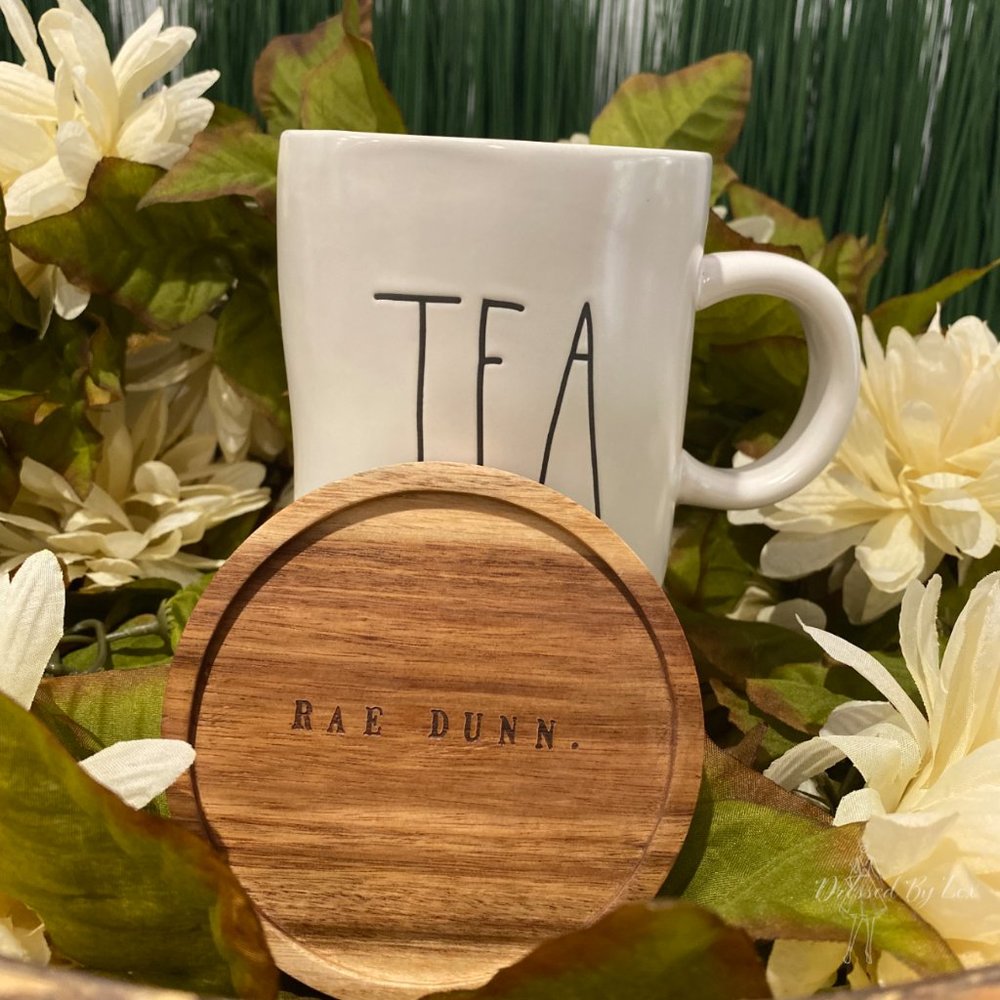 Rae Dunn COFFEE Mug w/ wood Coaster/Lid - Picture 7 of 7